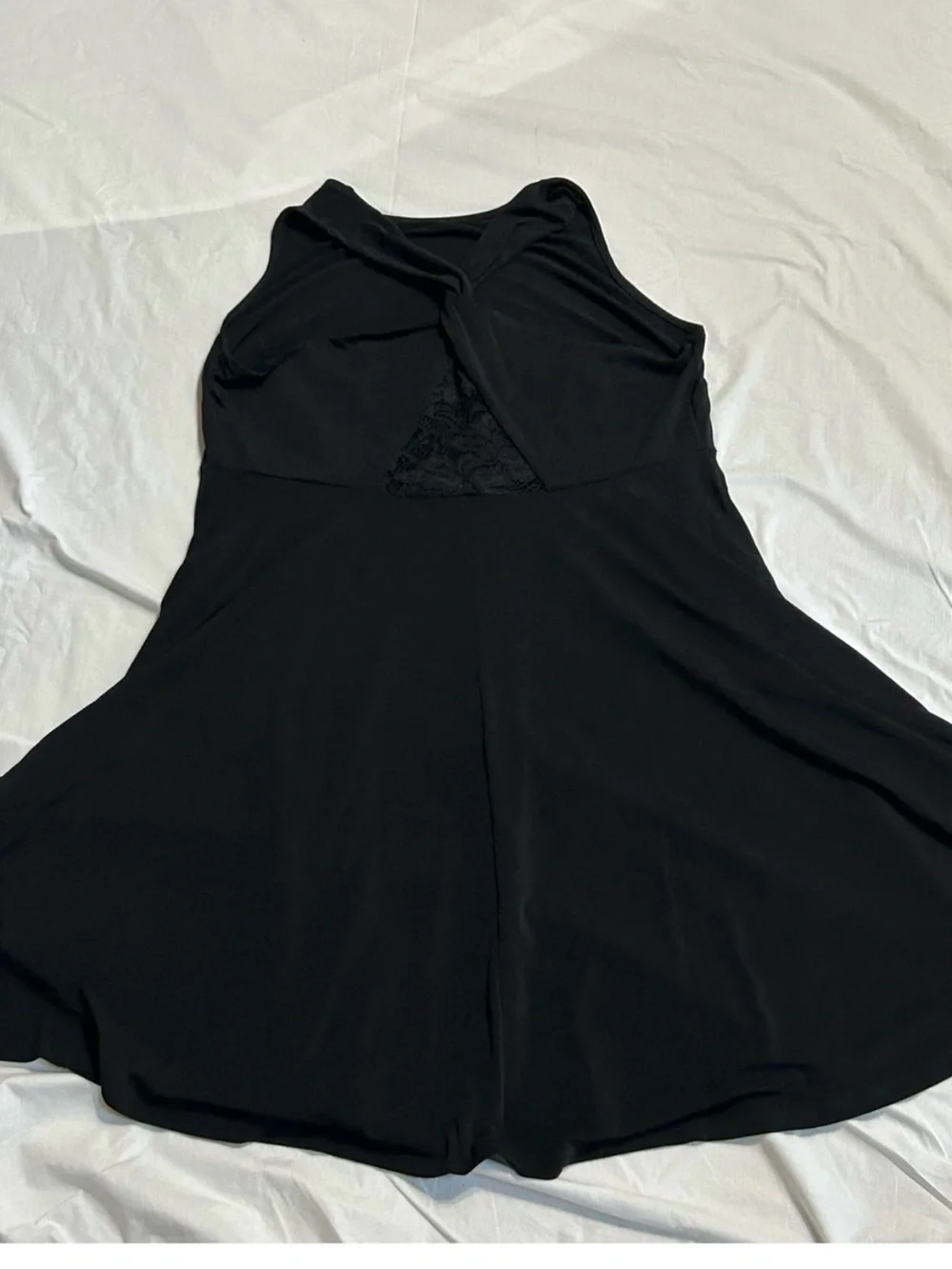 torrid Black Sleeveless Fit-&-Flare Lace-Back Mini Dress - Picture 2 of 6